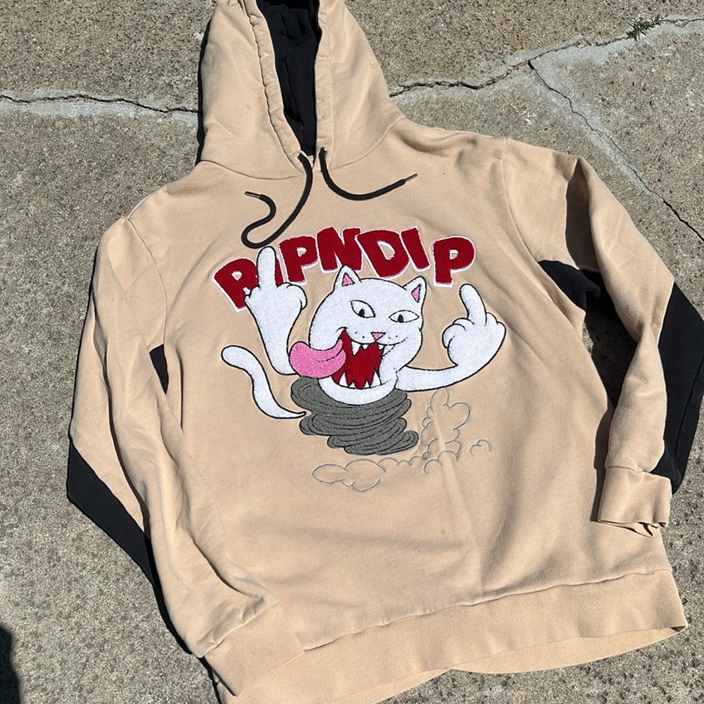 RIPNDIP Grailed two sided embroidered puff logo.sweatshirt hoodie